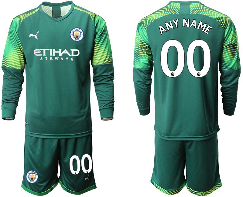 Men 2019-2020 club Manchester City Dark green long sleeve goalkeeper customized Soccer Jerseys